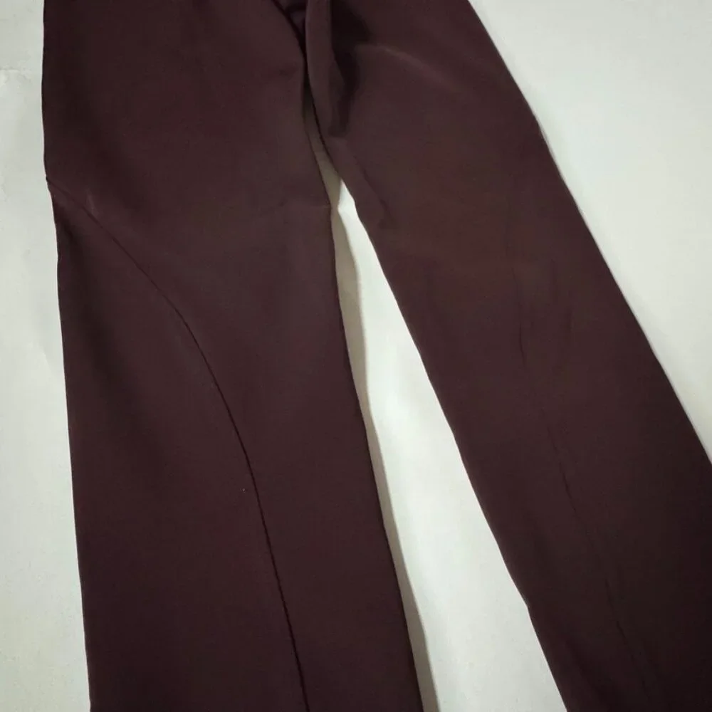 Y-3 Womens M Full Length Leggings Adidas Burgundy Wine Yohji Yamamoto Athletic - Picture 6 of 9